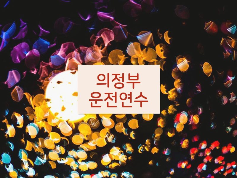 의정부운전연수 후기